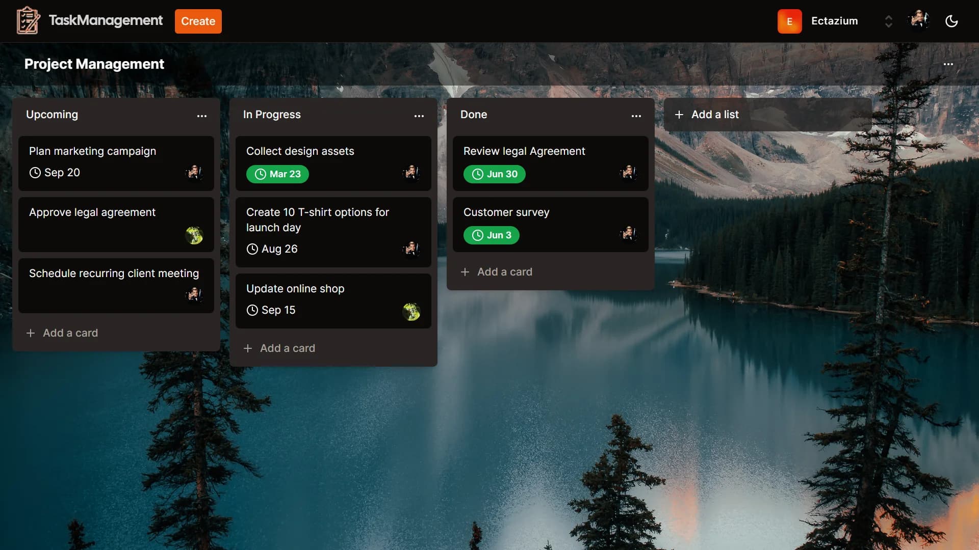 Aperçu du projet TaskManagement